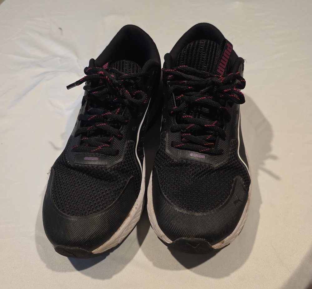 Puma Black Sneakers with Pink Accents